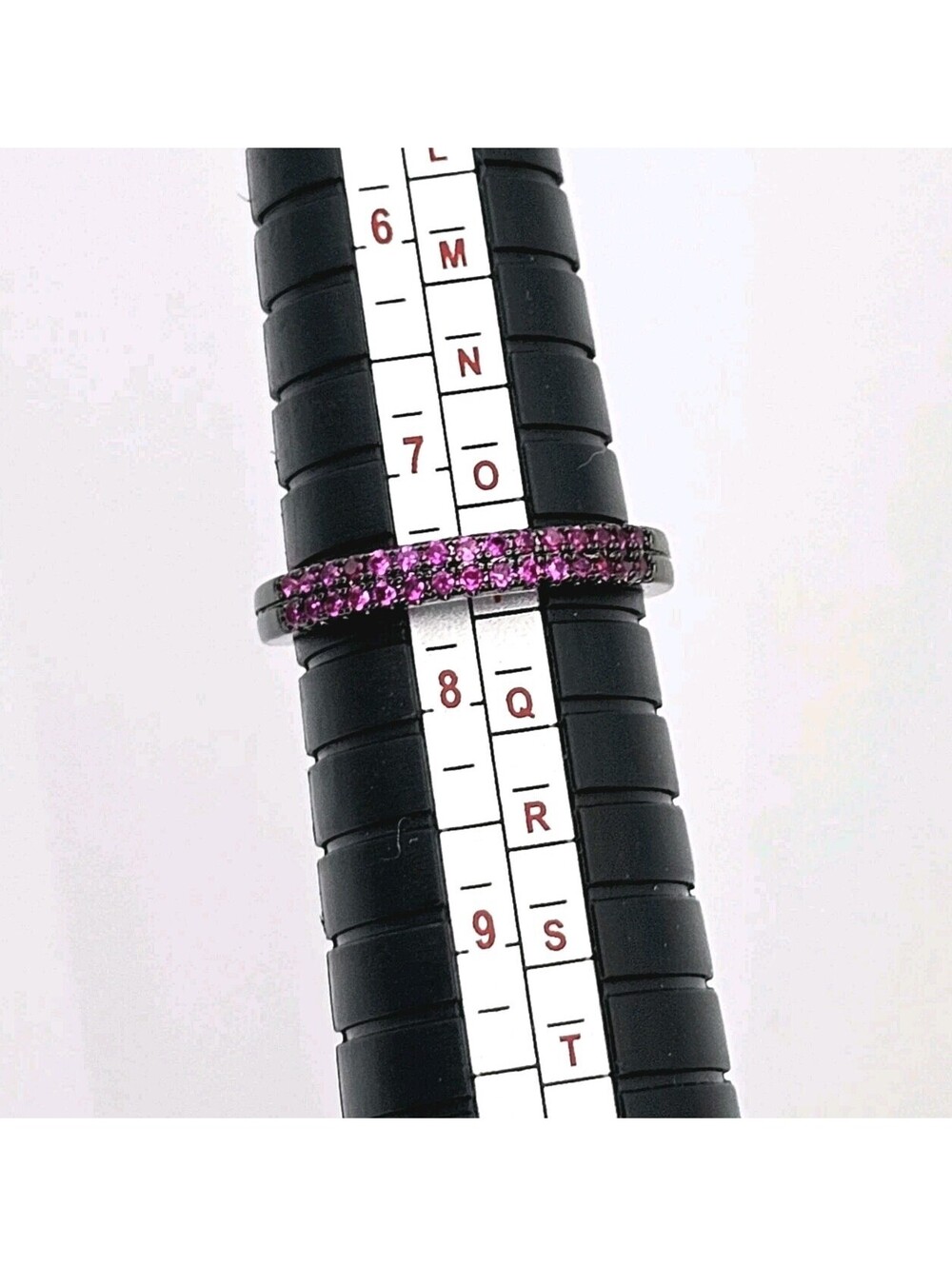 Hot Pink and Black Ring Band Size 7.5 NWT Stacking Gothic